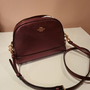 Coach Dome Crossbody in Metallic Bergundy
